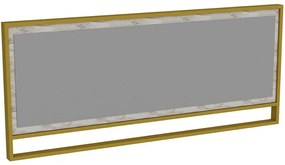 Καθρέπτης Τοίχου Polka 875ZNA4101 90x3x37,8cm Marble Effect White-Gold Hanah Home Μοριοσανίδα, Μελαμίνη