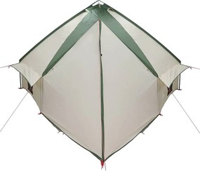 vidaXL Τέντα Teepee 10 Ατόμων Πράσινο και Λευκό 567 x 470 x 242 εκ.