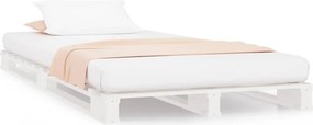 vidaXL Κρεβάτι Παλέτες Λευκό 90x190 Μασίφ Ξύλο Πεύκου Single