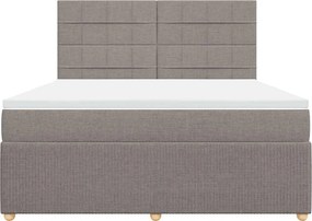 vidaXL Κρεβάτι Boxspring με Στρώμα Taupe 180x200 εκ. Υφασμάτινο