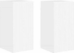 vidaXL Ντουλάπι Τηλεόρασης Τοίχου 2 pcs Λαμπερό Λευκό 30 x 31 x 60 εκ