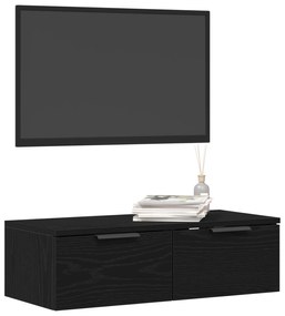 vidaXL Μαύρος δρυός τοίχου ντουλάπα 68x30x20 εκ. από κατασκευασμένο ξύλο