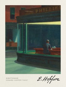 Εκτύπωση έργου τέχνης Nighthawks - Edward Hopper, (30 x 40 cm)