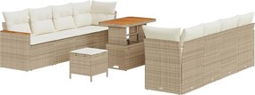 vidaXL Σετ Καναπέ Κήπου 11 pcs Μπεζ συνθετικό ρατάν