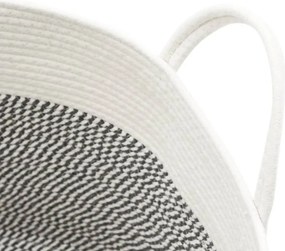 vidaXL Καλάθι Αποθήκευσης Γκρι και Λευκό Ø51 x 33 εκ. Βαμβακερό