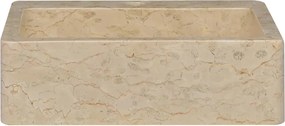 vidaXL Νιπτήρας Κρεμ 40 x 40 x 12 εκ. Μαρμάρινος