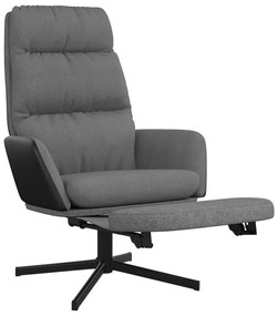 vidaXL Πολυθρόνα Relax Ανοιχτό Γκρι Υφασμάτινη με Υποπόδιο