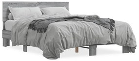 vidaXL Πλαίσιο Κρεβατιού Γκρι Sonoma 120x200 εκ. Επεξ. Ξύλο &amp; Μέταλλο