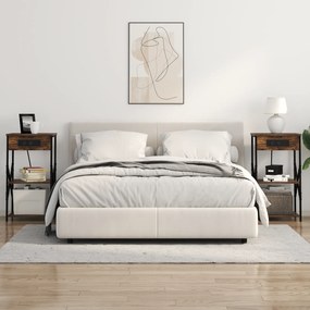 vidaXL Κομοδίνο Καπνιστή δρυς 41 x 31 x 76 εκ. Επεξεργασμένο ξύλο