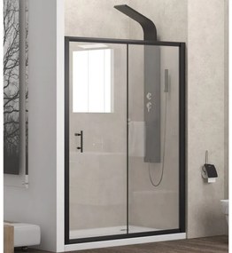 Karag Flora 500 Καμπίνα Ντουζιέρας με Συρόμενη Πόρτα Clear Glass Black