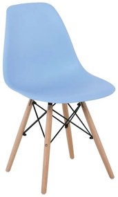 ART Wood Καρέκλα Τραπεζαρίας - Κουζίνας, Πόδια Οξιά, Κάθισμα PP Σιέλ - 1 Step K/D  46x52x82cm [-Φυσικό/Μπλε-] [-Ξύλο/PP - PC - ABS-] ΕΜ123,5W