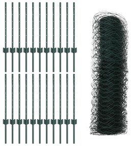 vidaXL 11 pcs U-Channel Πράσινοι Πόλοι  60 cm Χάλυβας