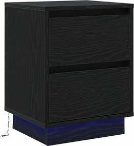 vidaXL Κομοδίνο 2 τμχ. Μαύρη Οξυά 39 x 34,5 x 50 εκ.