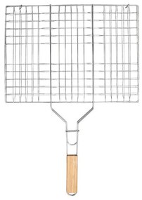 ESTIA ΣΧΑΡΑ ΨΗΣΙΜΑΤΟΣ BARBECUE ΜΕΤΑΛΛΙΚΗ 60x40cm ΜΕ ΞΥΛΙΝΗ ΛΑΒΗ