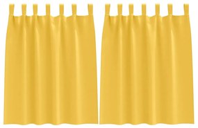 vidaXL Κουρτίνες με κουρτίνες 2 pcs κίτρινο μουσταρδί Πολυεστέρας