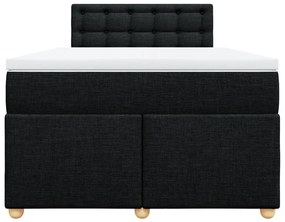 vidaXL Κρεβάτι Boxspring με Στρώμα Μαύρο 120x200 εκ. Υφασμάτινο