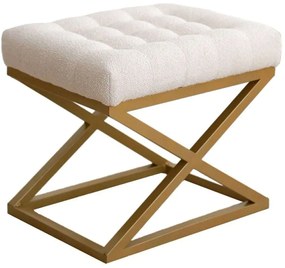 Σκαμπό Altin Capraz 383EVN1157 50x40x42cm Cream-Gold