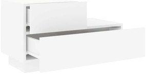vidaXL Κομοδίνο με Φώτα LED Λευκό 70 x 36 x 40,5 εκ.