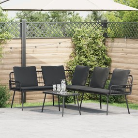 vidaXL Γωνιακός Καναπές Μαύρος 231x173x78 εκ. Πολυ Ρατάν