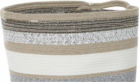 Σετ Καλαθιών DKD Home Decor Λευκό Γκρι Φυσικό Γιούτα (2 Τεμάχια)