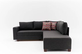 Corner Sofa-Bed Aly Right - Anthracite Anthracite