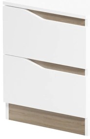 Κομοδίνο Verena II pakoworld σε λευκή-sonoma απόχρωση 40x40x50εκ