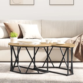 vidaXL Τραπεζάκι Καφετέριας Artisan Oak 31.5x31.5x16.5 ίντσες Φτιαγμένο από Κυκλική Ξυλαπορρίμματα