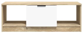 vidaXL Τραπεζάκι Σαλονιού Λευκό &amp; Sonoma Δρυς 102x50x36 εκ. Επεξ. Ξύλο