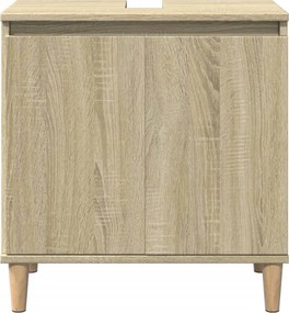 vidaXL Ντουλάπι Νιπτήρα Sonoma Δρυς 58x33x60 εκ. Επεξεργασμένο Ξύλο