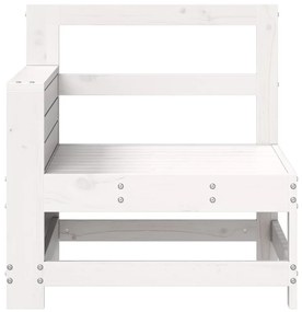 vidaXL Καναπές Κήπου με Μπράτσα &amp; Τραπεζάκι Λευκό Μασίφ Ξύλο Πεύκου