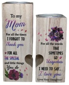 Βάσεις Ρεσώ Ξύλινες Mom T-100 (Σετ 2τμχ) 12x4,5cm, 10x4,5cm Multi Wood