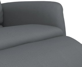 vidaXL Πολυθρόνα Ανακλινόμενη με Υποπόδιο Γκρι από Συνθετικό Δέρμα