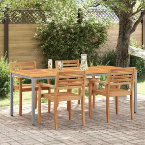 vidaXL Υπαίθρια Τραπέζια Φυσικό και γκρι 200 x 90 x 75 cm