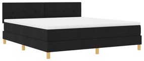 vidaXL Κρεβάτι Box Spring με Στρώμα Μαύρο 180x200 cm Ύφασμα