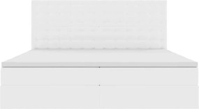 vidaXL Κρεβάτι Αποθήκης Καθαρό Λευκό 200 x 200 cm Τεχνητό Δέρμα