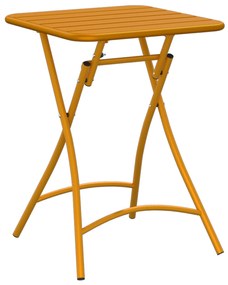 vidaXL Πτυσσόμενο Τραπέζι Κήπου  Μουσταρδί 55x55x73 εκ. Ατσάλι