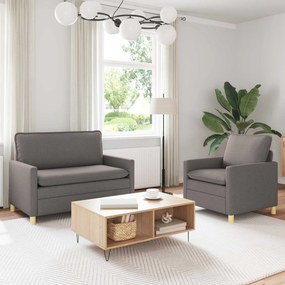 vidaXL Σετ Καναπέ 2 τμχ. Taupe Ύφασμα