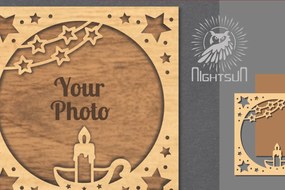 Intra απο ξύλο plywood 3mm-4mm πάχος Χριστουγεννιάτικη κορνίζα φωτογραφιών με λέιζερ 17 Δίασταση 20x30 cm INTRAFABR-112791459