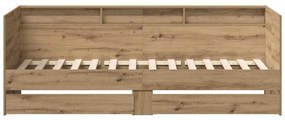 vidaXL Πλαίσιο κρεβατιού ημέρας με συρτάρια artisan δρυς 90 x 200 cm
