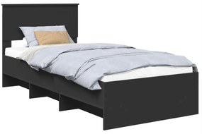 vidaXL Σκελετός Κρεβατιού Μαύρο 120 x 123 εκ. Επεξεργασμένο ξύλο