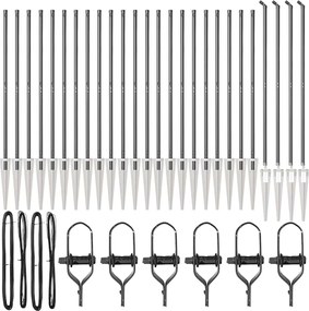 vidaXL Στύλος Περιφράξεων 26 pcs Γκρι 3,2 x 3,2 x 225 εκ