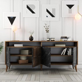 Κονσόλα Καρυδί / Μαύρο GAENAS 180x35x78