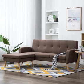 vidaXL Καναπές Γωνιακός Καφέ 186 x 136 x 79 εκ. Υφασμάτινος