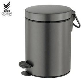 Χαρτοδοχείο 5lt  Χρώμα Antracite Grained Soft Closιng Sanco Waste Bins 90680-M118