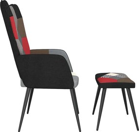 vidaXL Πολυθρόνα Relax Σχέδιο Patchwork Υφασμάτινη με Σκαμπό