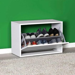 Παπουτσοθήκη Step Megapap 6 ζευγών σε χρώμα λευκό 60x30x42εκ.