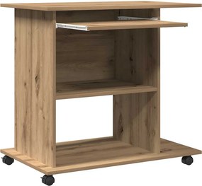vidaXL Γραφείο Υπολογιστή Τεχνίτης Δρυς 80 x 50 x 75εκ από Μοριοσανίδα