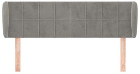 Κεφαλάρι με Πτερύγια Ανοιχτό Γκρι 147x23x78/88 εκ. Βελούδινο 3117192