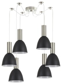 Φωτιστικό Οροφής  SE21-NM-4-NM6-MS2 ADEPT TUBE Nickel Matt Pendant Black Metal Shade+ - 51W - 100W - 77-8457