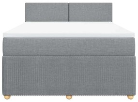 vidaXL Κρεβάτι Boxspring με Στρώμα Αν. Πράσινο 160x200εκ Υφασμάτινο